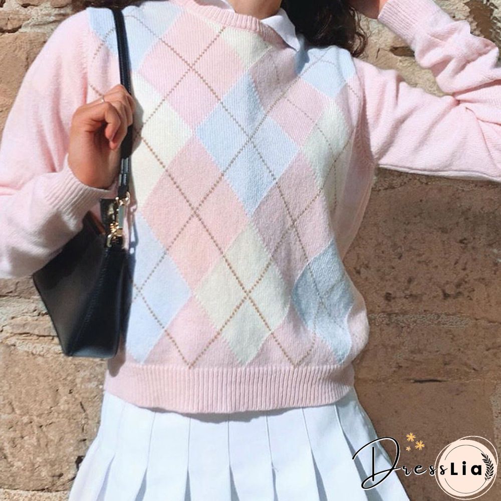 Women Sweater Round Neck Pullover Sweater Long Sleeve Knitwear Fall Winter Sweaters Ladies Knitted Tops Warm Womens Sweaters