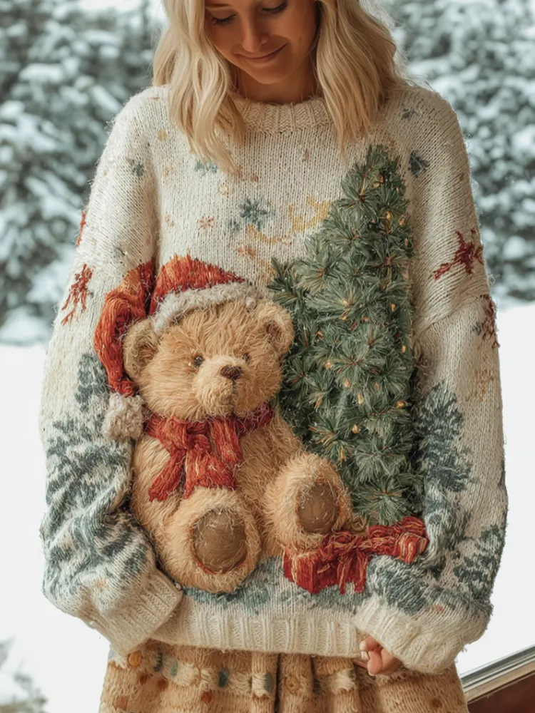 Christmas Fun Animal Women's Warm Knit Sweater