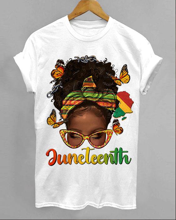 Juneteenth Butterfly Afro Girl Unisex Short Sleeve Tshirt