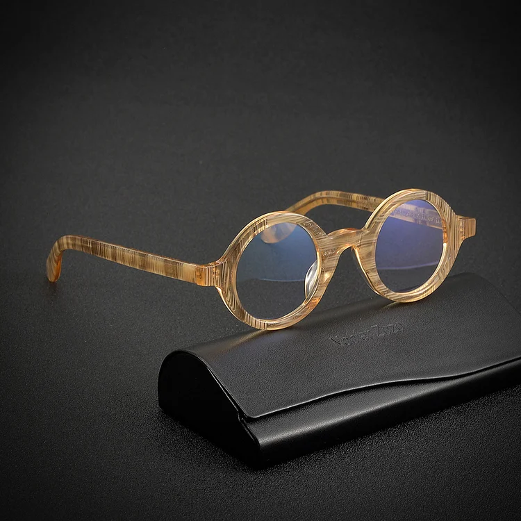 Japanese Round Handmade Eyeglasses Frames Men Classical Designer Acetate Glasses Women  Red Quality Eyewear