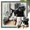 Cat-Full Embroidery 3 Strands 11CT Stamped Cross Stitch-40*40CM