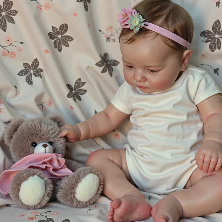[3-7 Days Delivery][Heartbeat💖 & Sound🔊] 20" Handmade Reborn Baby Open Eyes Doll Reborn Baby Toddlers Girl Etema with Brown Hair