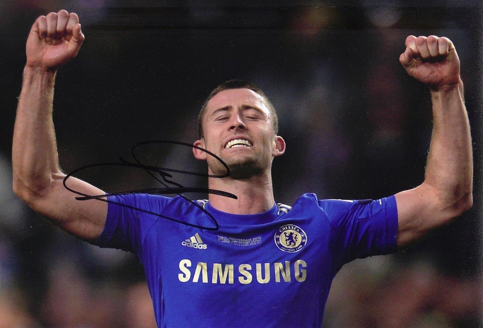 Gary Cahill Signed 12X8 Photo Poster painting Genuine CHELSEA F.C Munich 2012 AFTAL COA (1899)