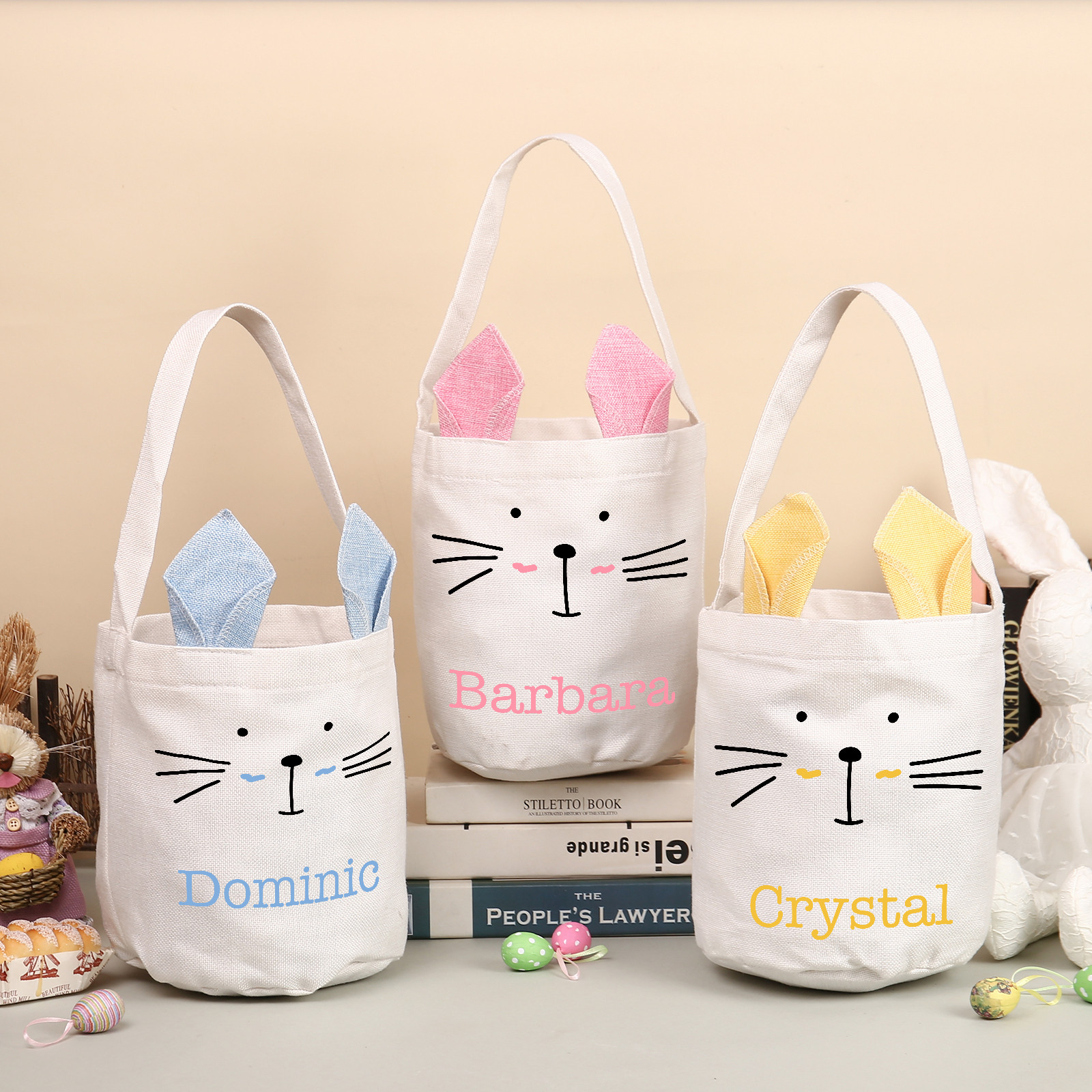 Sac de Pâques Lapin 1 Prénom Personnalisé