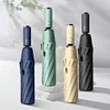 LED Lighting Umbrella Fully Automatic Sun Umbrella Sun Protection Sunshade 10 Ribs Foldable Umbrella