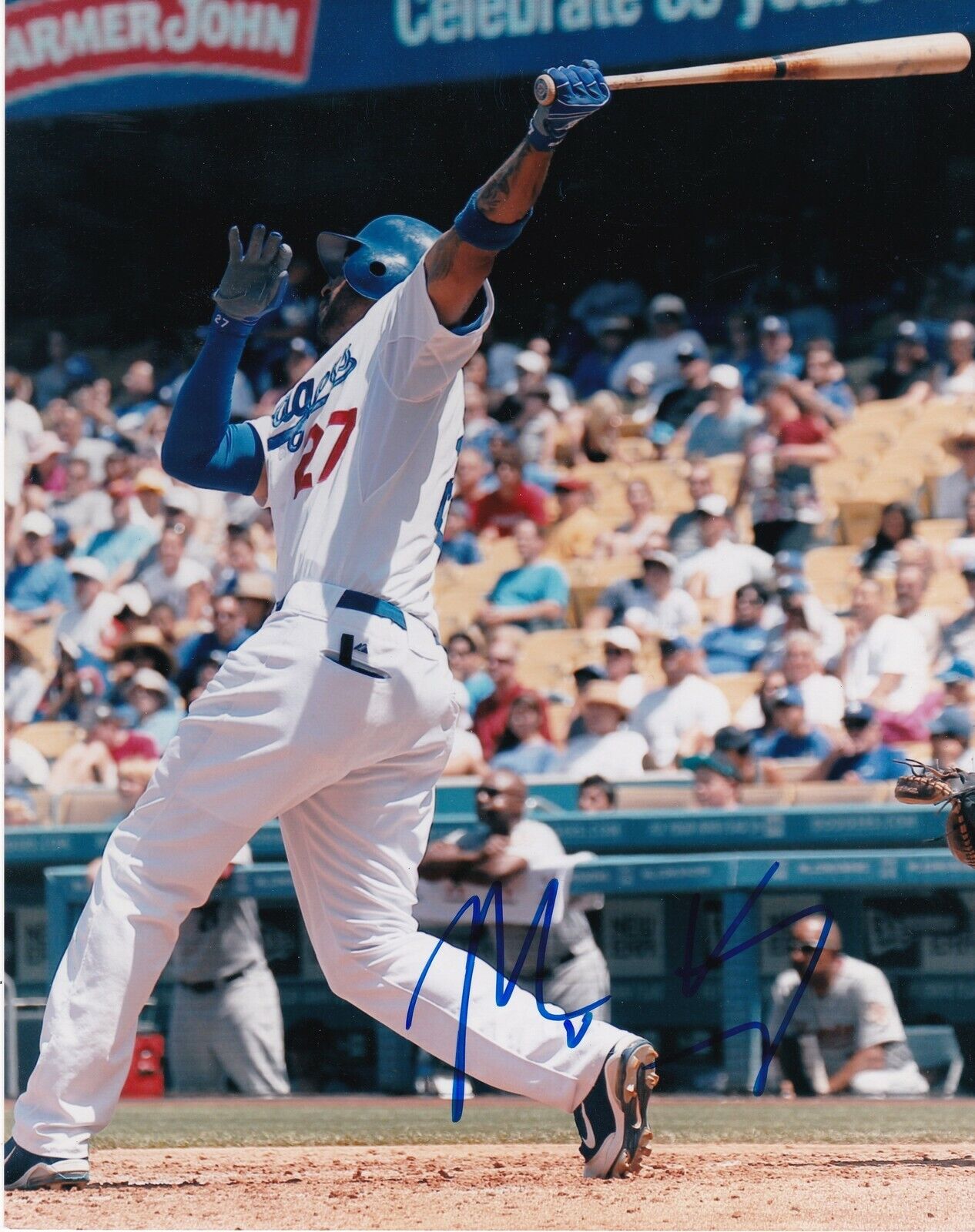 MATT KEMP LOS ANGELES DODGERS ACTION SIGNED 8x10