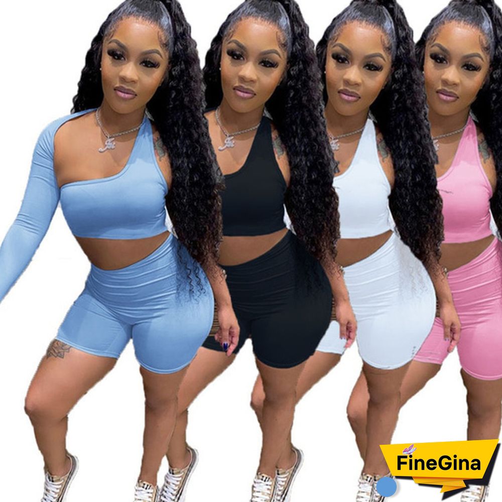 New Fashion Women Long Sleeve Crop Tops Sets Two Piece Set Slim Shirts Short Skirts Party Suit Two Piece Outfits