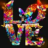 4PCS Diamond Painting -DIY Round Drill Love Butterfly Flower