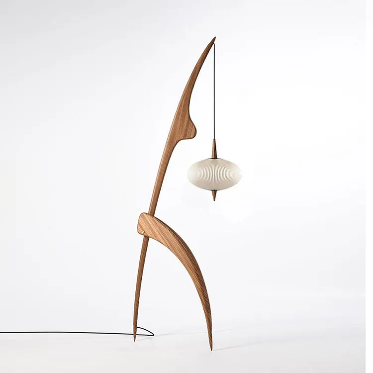 Ren&eacute;e floor lamp, art paper & wood