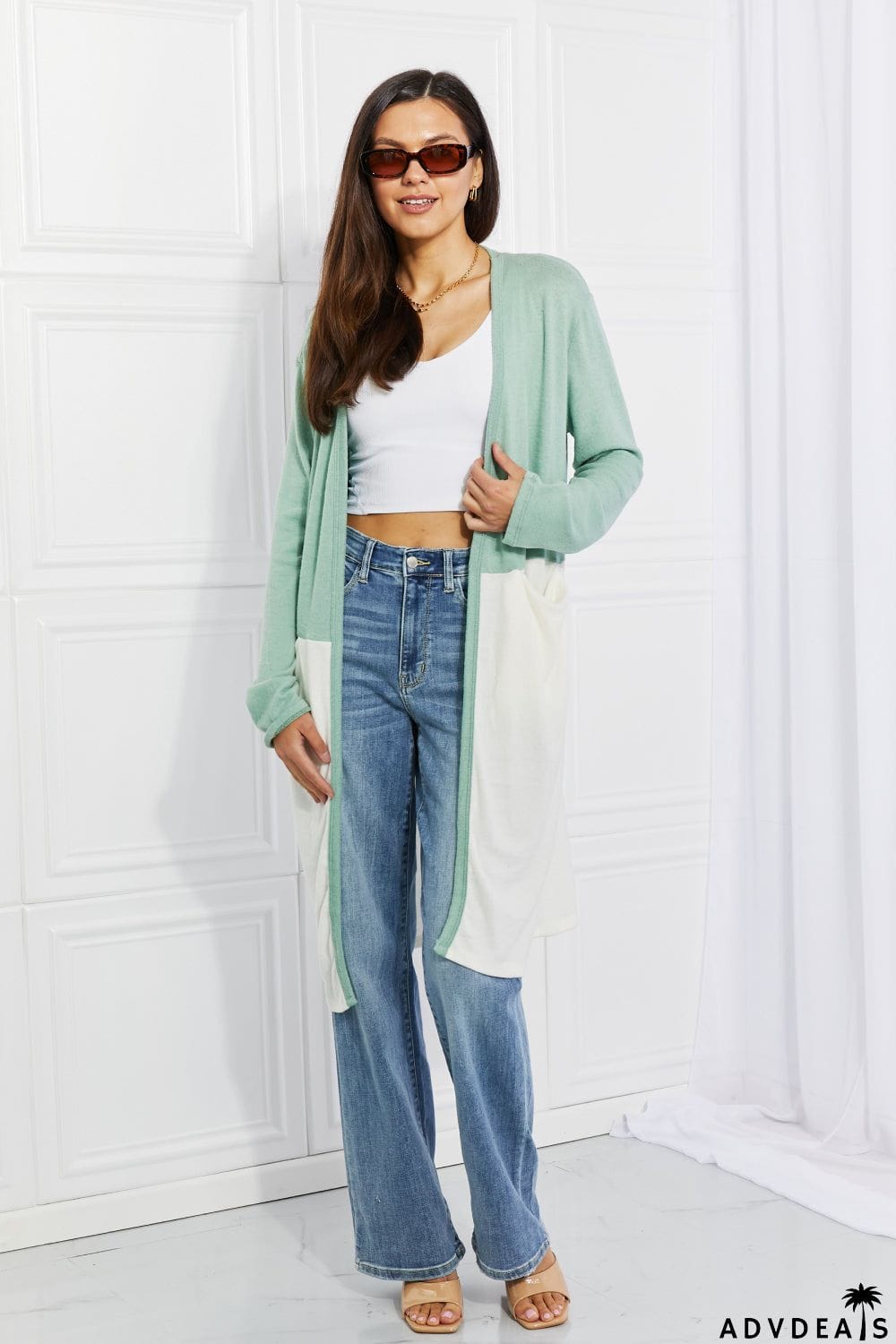 Culture Code Until You Came Color Block Duster Cardigan