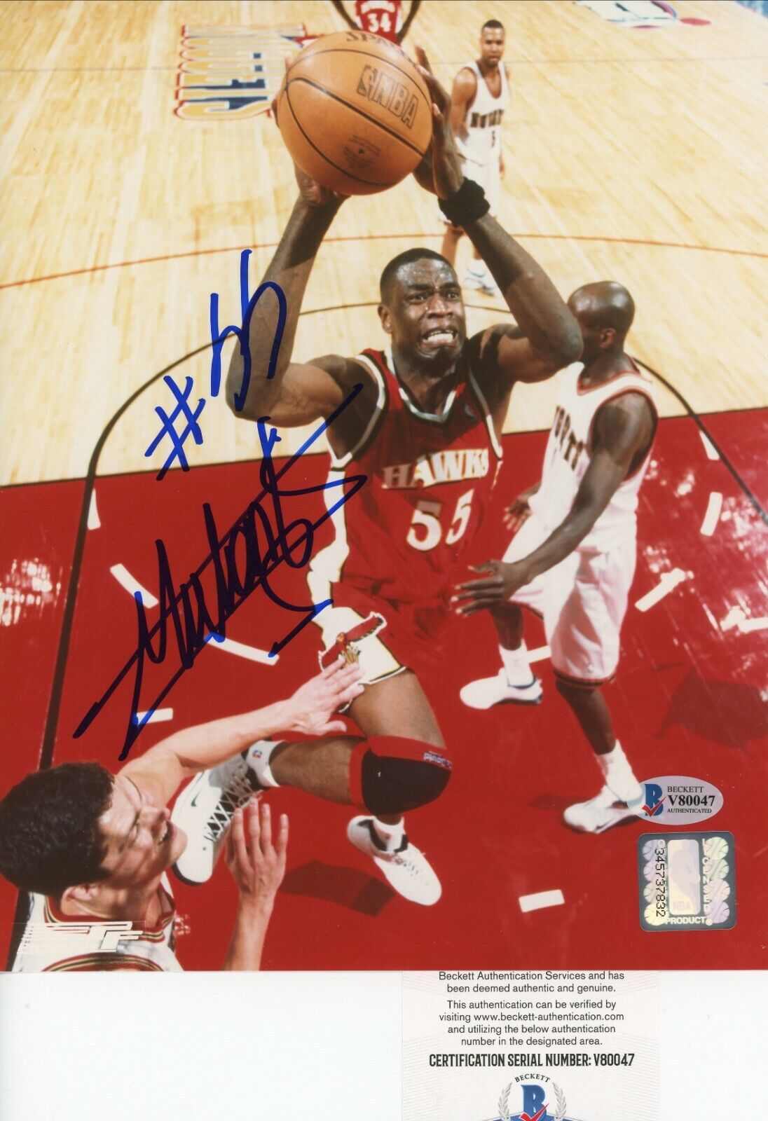 Dikembe Mutombo HOF Hawks Nuggets Signed Autographed 8x10 Glossy Photo Poster painting Beckett