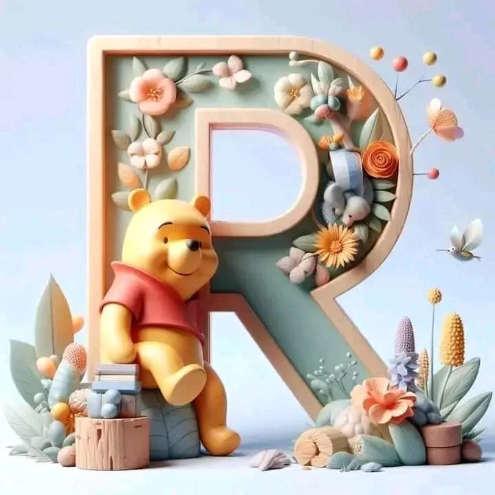 Diamond Painting - Full Round Drill - Pooh&Alphabet(Canvas|40*40cm)