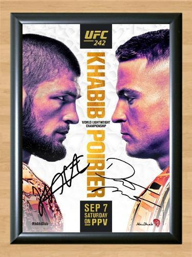 Khabib Nurmagomedov vs Dustin Poirier MMA  Signed Autographed Photo Poster painting Poster Print Memorabilia A4 Size