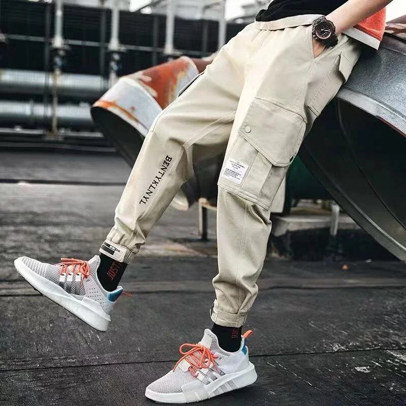 Aonga Back to School Men Fashion Sporty Pants For Hiphop Causal Runnings Pants High Street Jogger Pants New Pocket Trousers