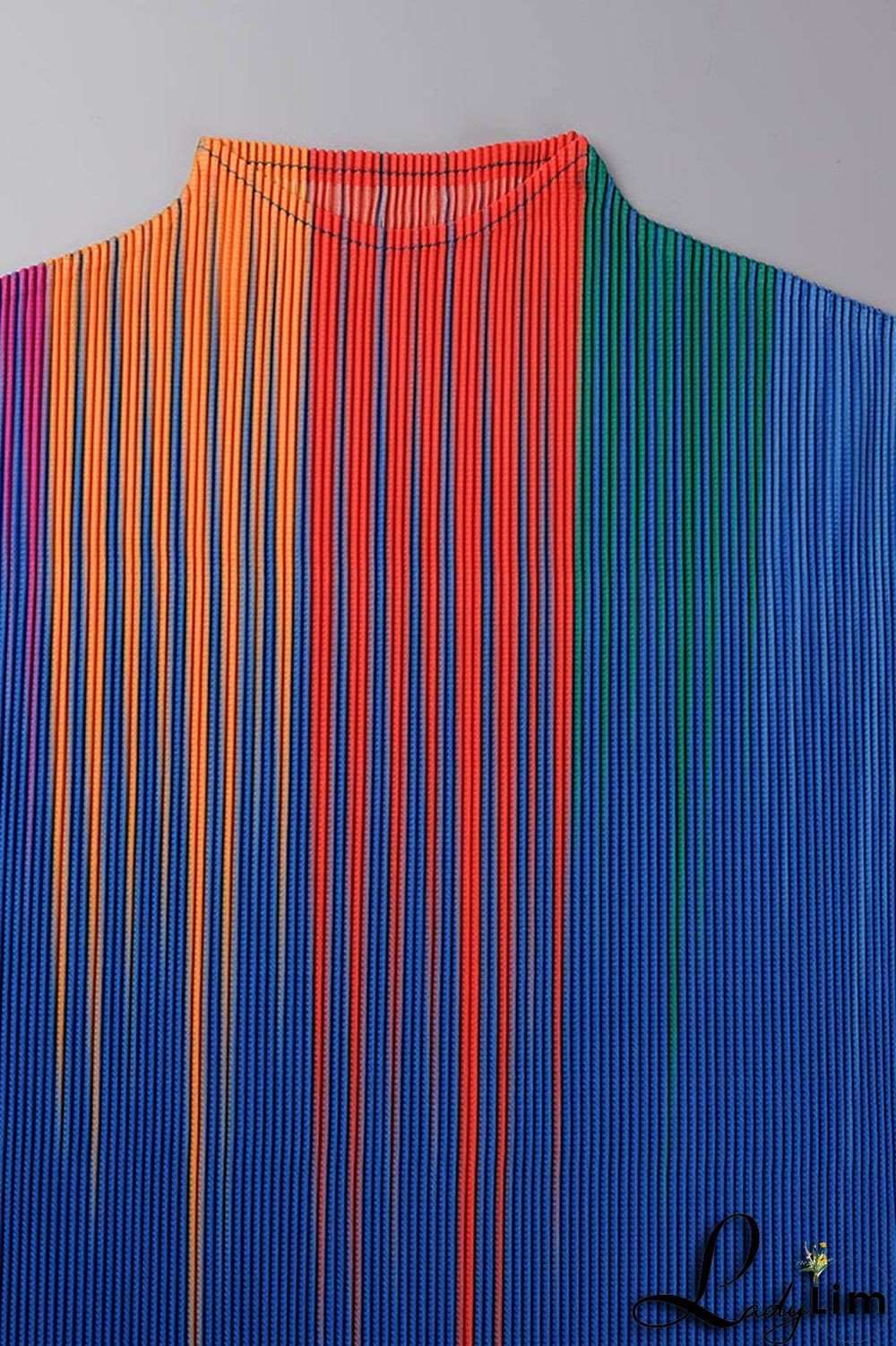 Apricot Casual Elegant Gradual Change Print Patchwork Fold O Neck Short Sleeve Two Pieces