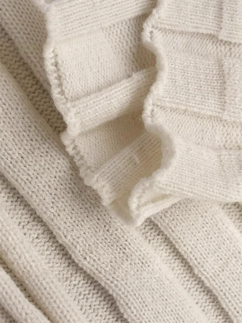 Athvotar Athvotar Style Open Fork Umbilion One-Word Three-Dimensional Flowers Hollow Knitting Top Pure Desire To Repair Breathable Summer