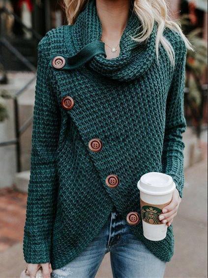 Women Long Sleeve Hooded Knitted Sweater Tops