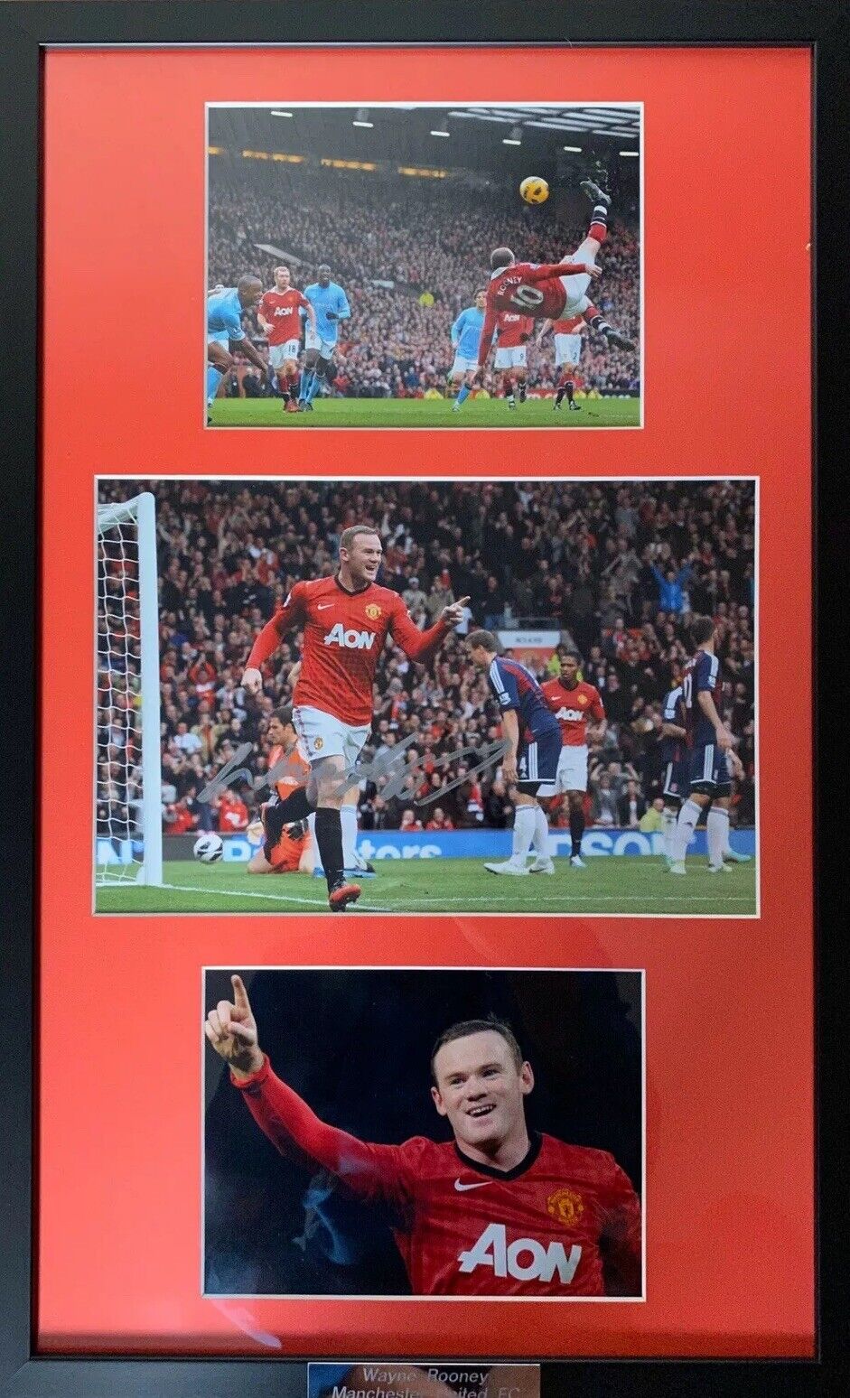 Wayne Rooney Genuine Hand Signed 12x8 Man United Photo Poster painting In Frame, Derby County