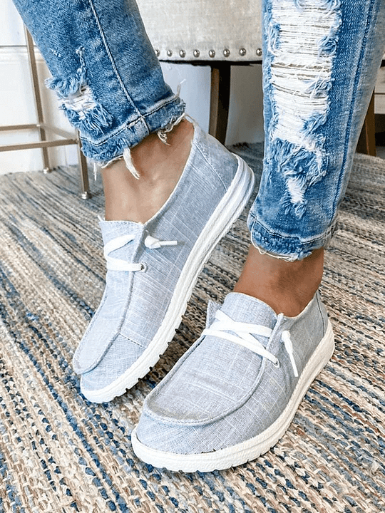 Women's Canvas Lace-Up Loafers