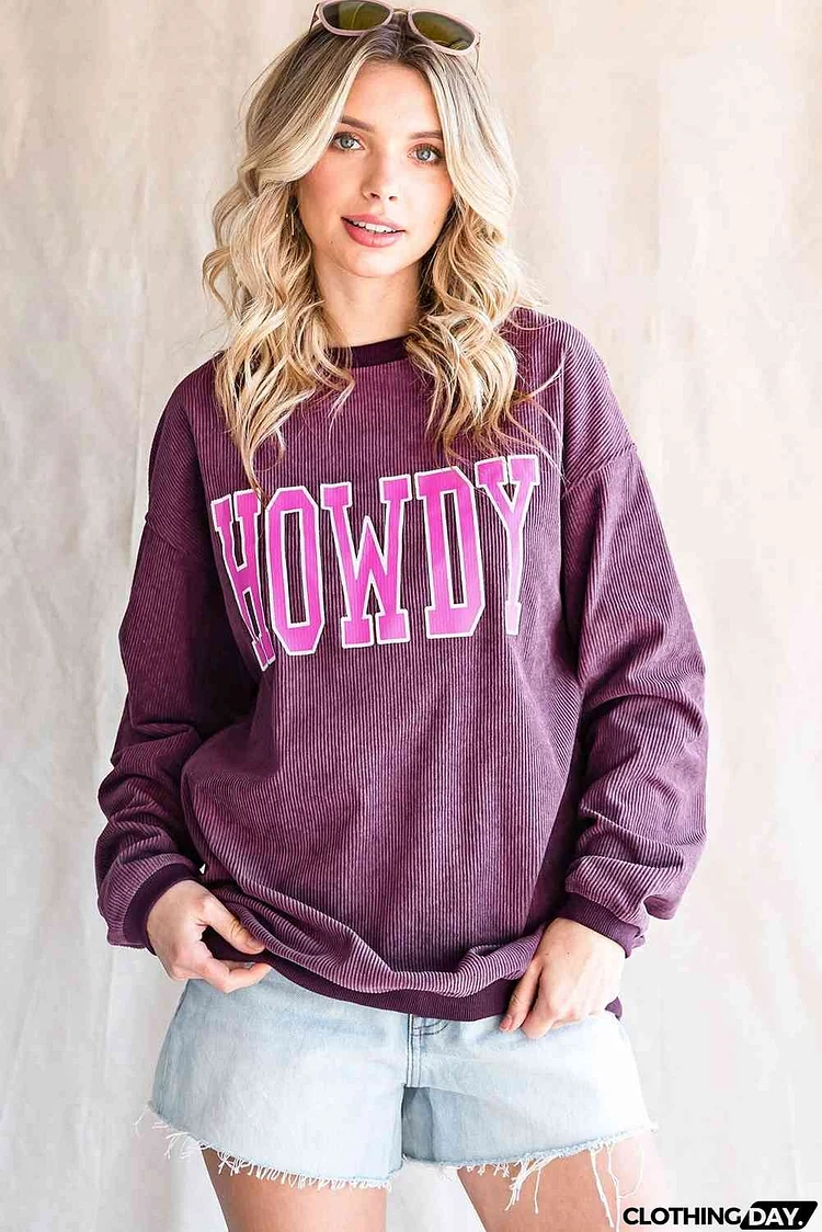 HOWDY Graphic Dropped Shoulder Sweatshirt