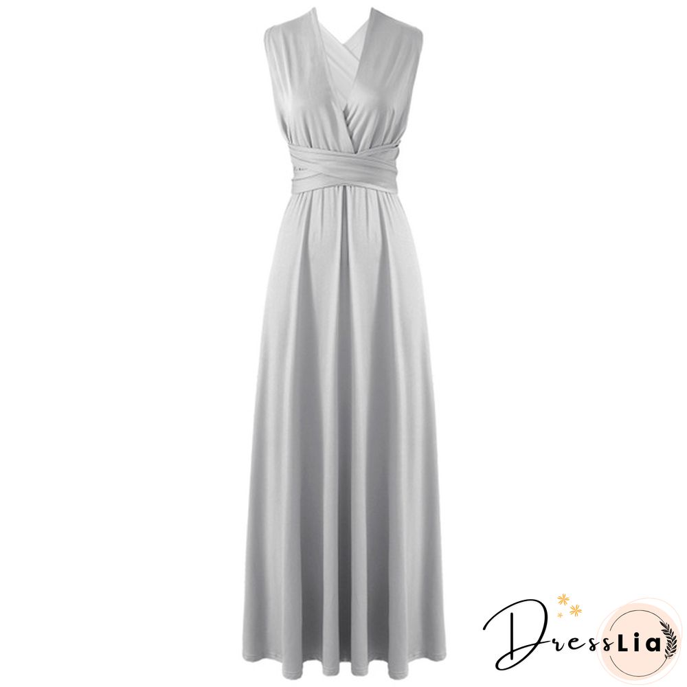 Women's Chic Wrap Maxi Dress Multi Way Wear Party Wedding Bridesmaid Dresses Evening Cocktail Long Prom Gown