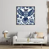Blue And White Porcelain Owl-11CT Stamped Cross Stitch 50*50cm/19.69*19.69in tapestrymarket