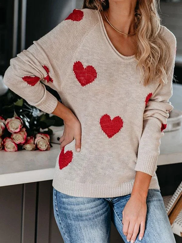 Love V-neck sweater women