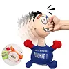 The villain screams after being beaten, a stress-relieving artifact, a stress-relieving toy