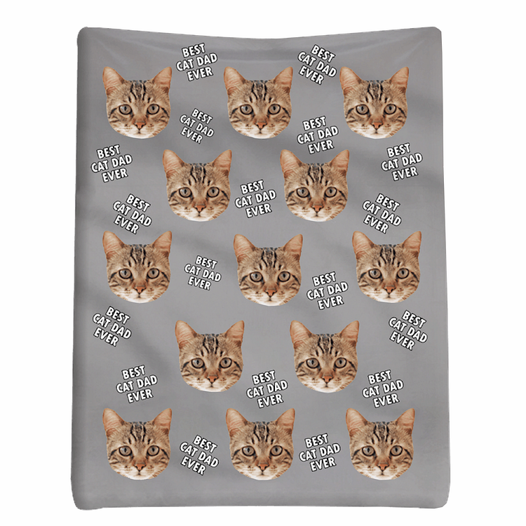BlanketCute-Personalized Blanket with Photo-Best Cat Dad Ever