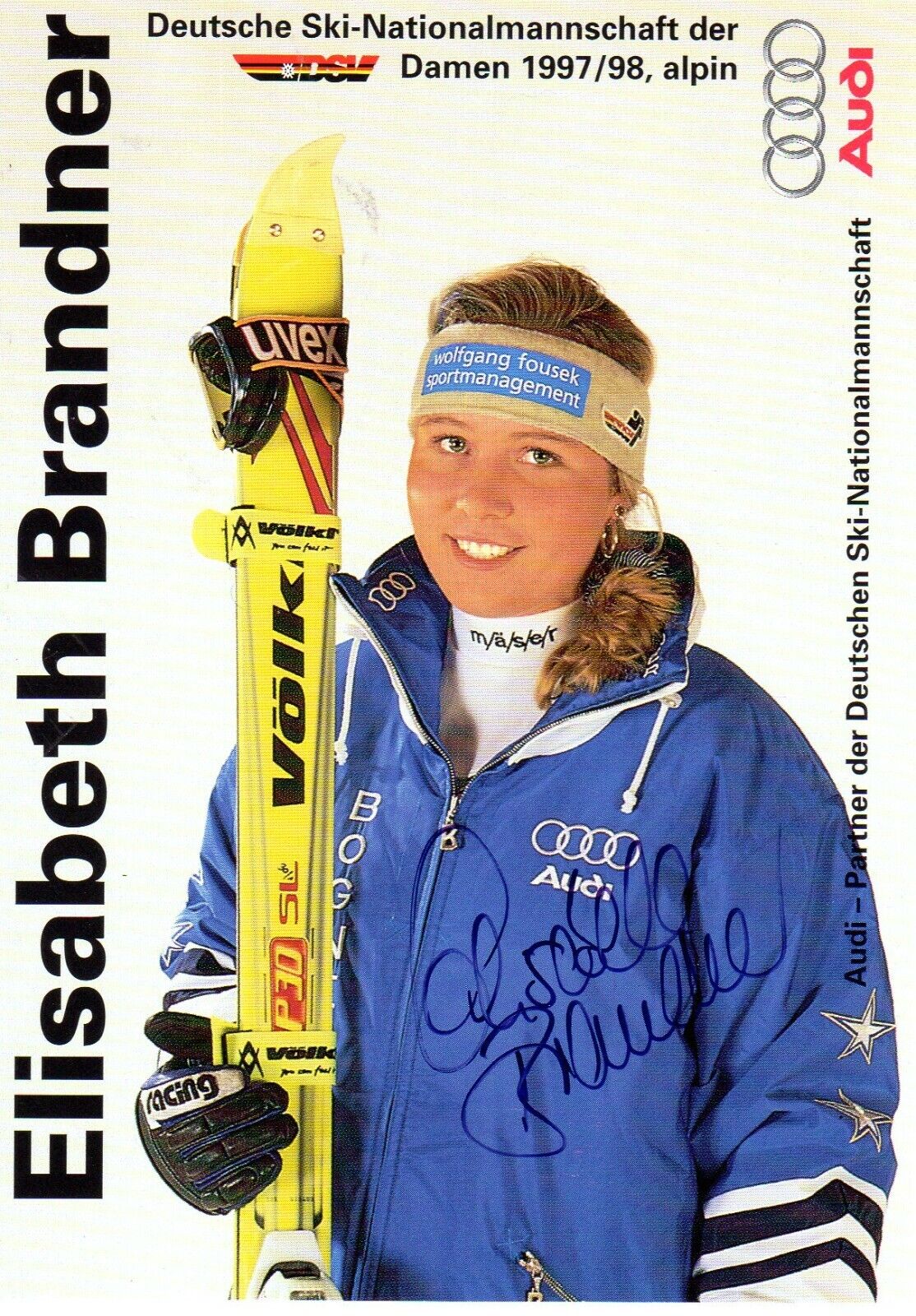 ELISABETH BRANDNER AUTOGRAPH, SKIER, WINTER SPORTS