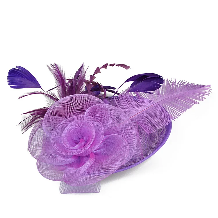 Wedding Purple Ostrich Feather Headwear  Flycurvy [product_label]