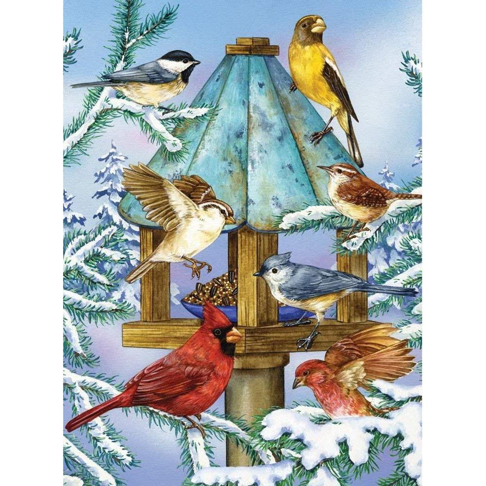 

30*40CM-Round Drill Diamond Painting-Bird Landscape, 501 Original