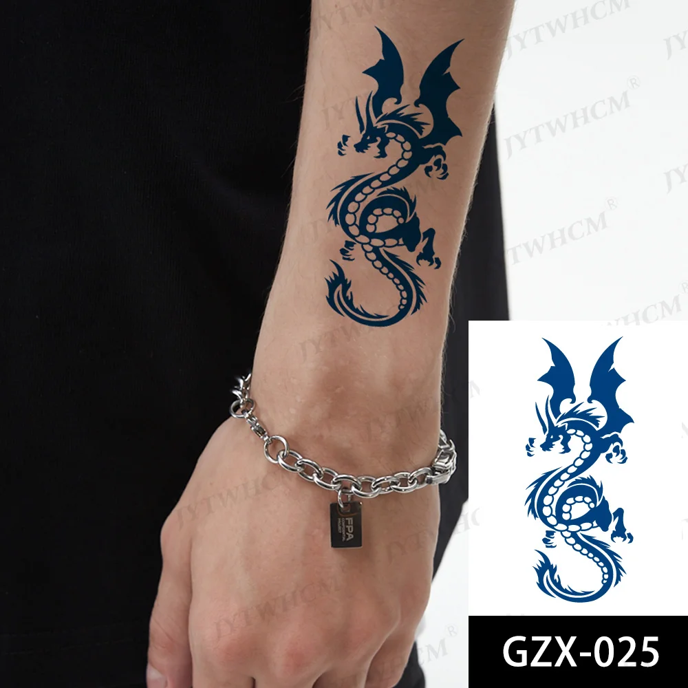 Sdrawing Stickers Semi-permanent Plant Lasting Tattoo Blue Henna Lace Flower Arm Non-reflective Herbal Juice Tattoo Waterproof