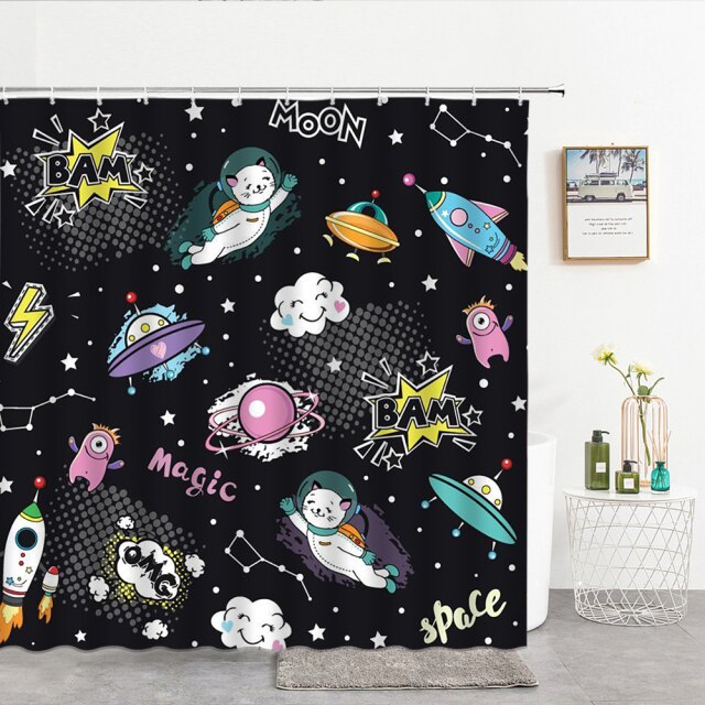 

Shower Curtain – Starry Sky Space Earth-180*180cm, 501 Original