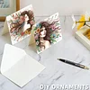 6PCS Diamond Painting Girl Greeting Cards Postcards with Envelopes