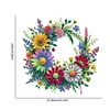 (US Local)Acrylic Special Shaped Daisy Wreath DIY Diamond Painting Hanging Ornaments Kit