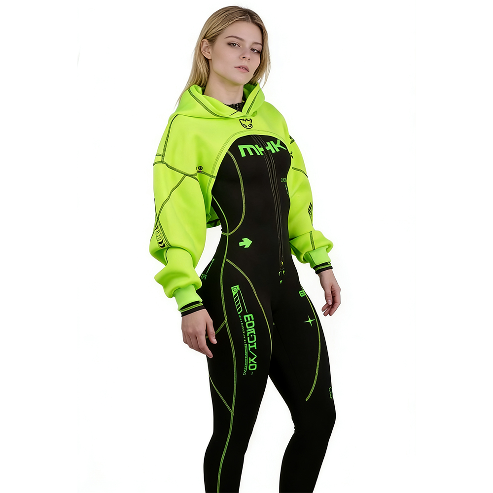 Cyberpunk Futuristic Mechanical Style Women's Sports Yoga Outfit Set