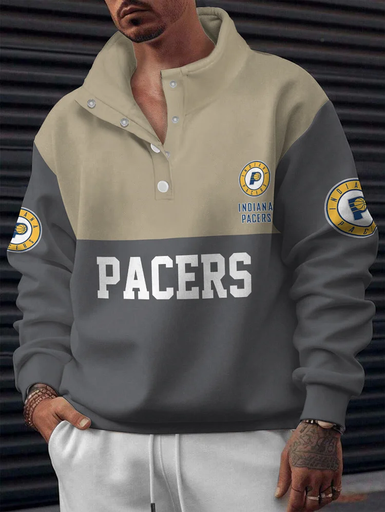 Indiana Pacers 2025 New Design Casual Snap Mockneck Pullover