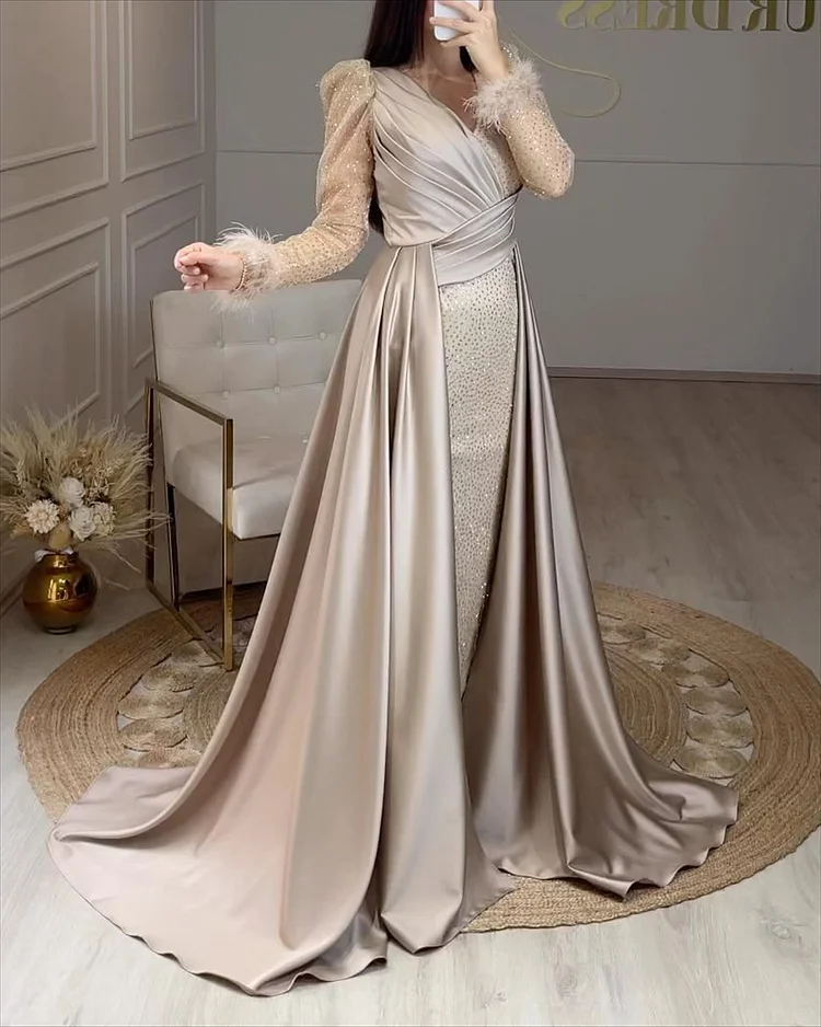 Women's Solid Color Mesh Sequins Dress
