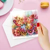 (US Only)6PCS DIY Diamond Art Greeting Cards Creative Birthday Card Kit Gifts (Butterfly)