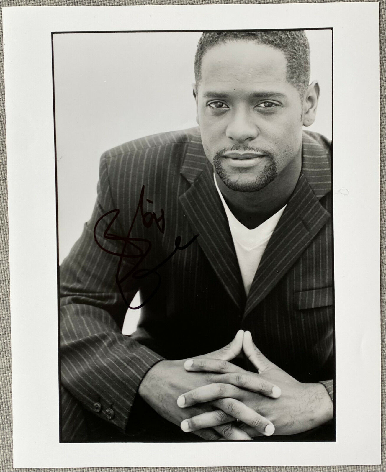 Blair Underwood Signed In-Person RARE 8x10 B&W Promo Photo Poster painting - Authentic