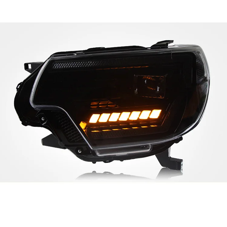 2012-2015 Tacoma headlight assembly modified double light lens headlight LED headlamp day running light flow turn signal ITN Auto
