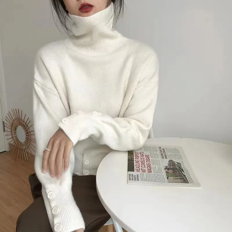 Women Oversized Turtleneck Sweater