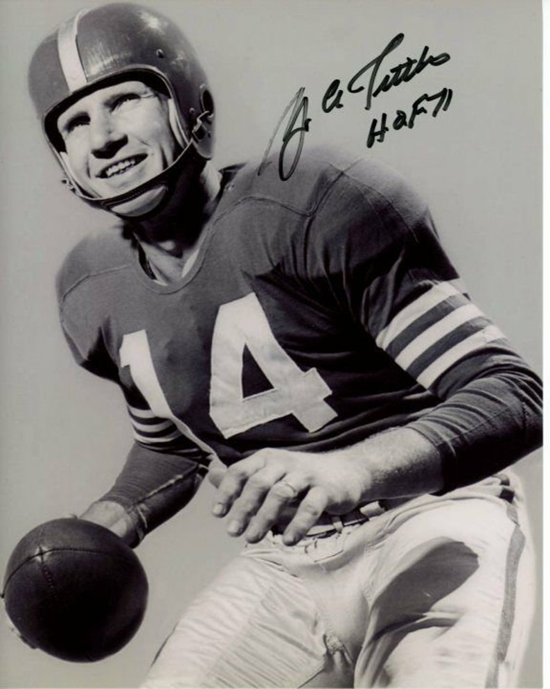 Y.a. tittle signed autographed nfl football Photo Poster painting