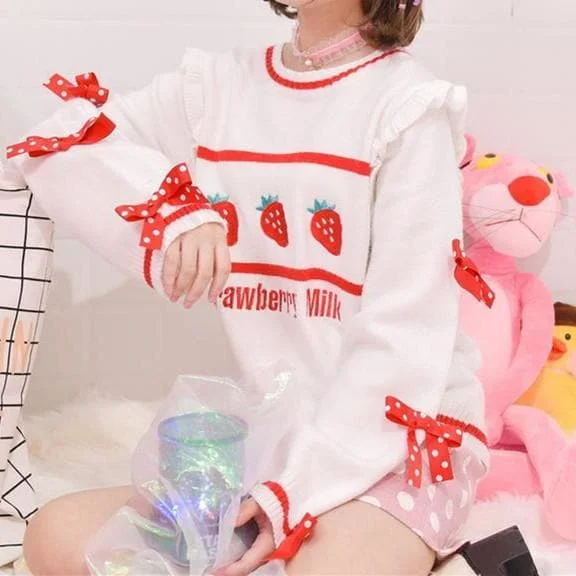Sweet Bow Strawberry Sweater SP1710815