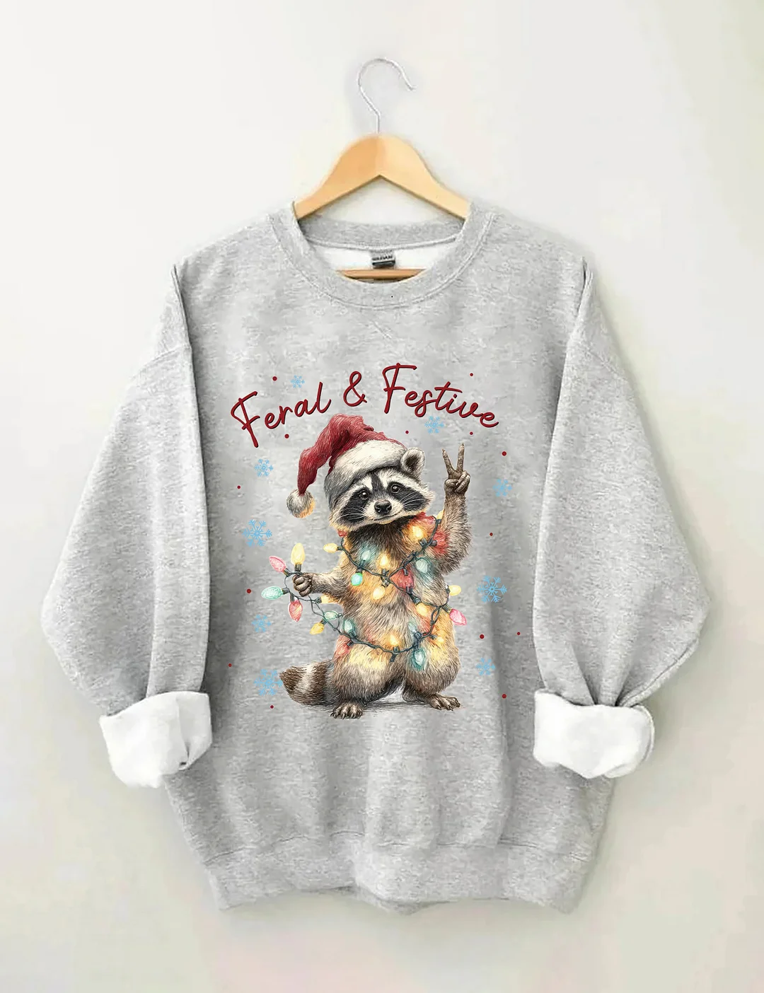 Feral And Festive Raccoon Sweatshirt