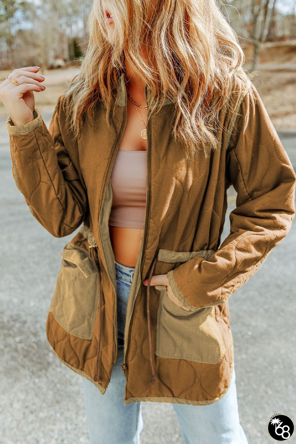 Stitching Quilted Drawstring Jacket | 168DEAL