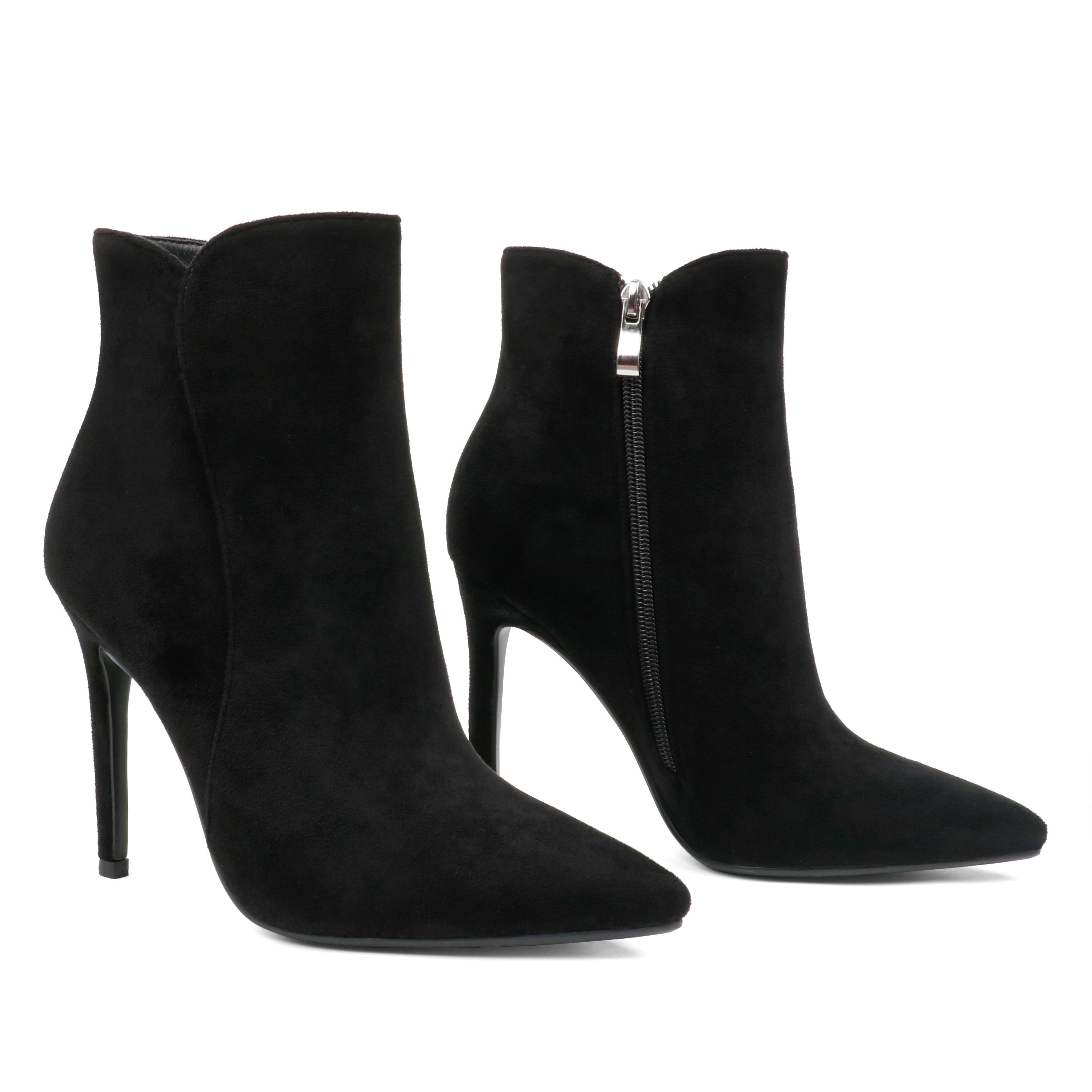 100mm Women's High Heels Pointed Toe Zipper Boots-MERUMOTE