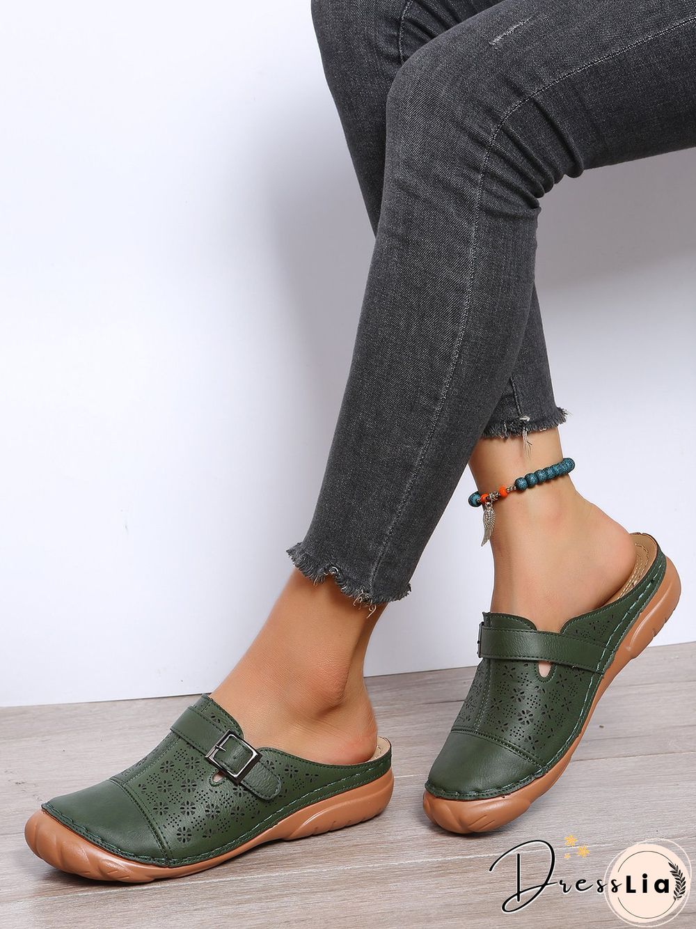 Floral Cutout Breathable Casual Comfort Mules
