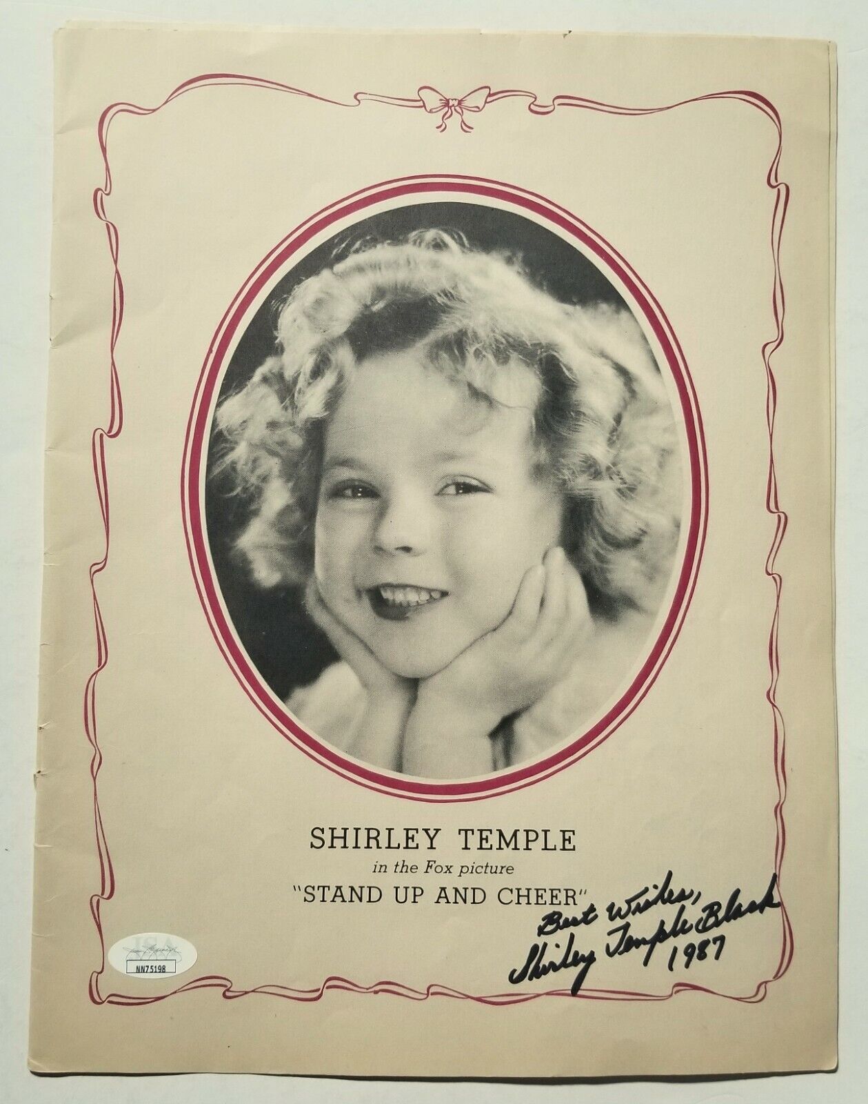 Shirley Temple Black REAL SIGNED Baby Take A Bow Sheet Music JSA COA Autographed